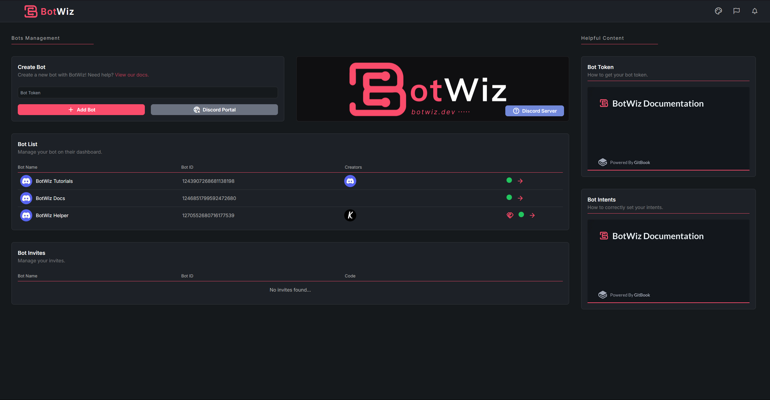 Bots Dashboard